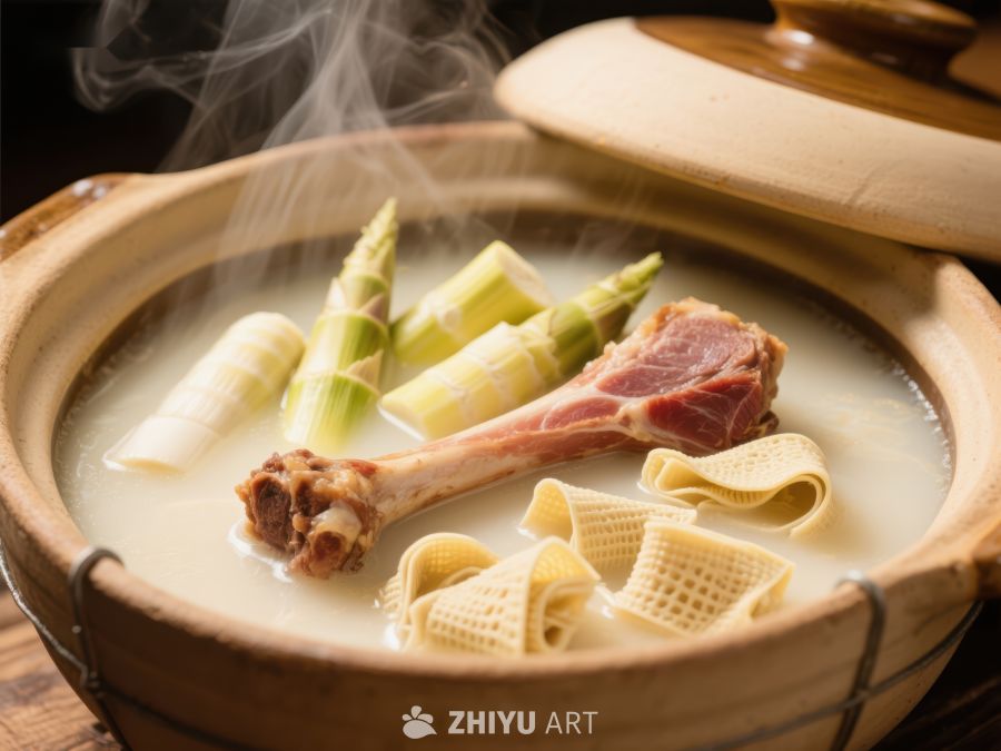 竹笋排骨汤热气腾腾 884