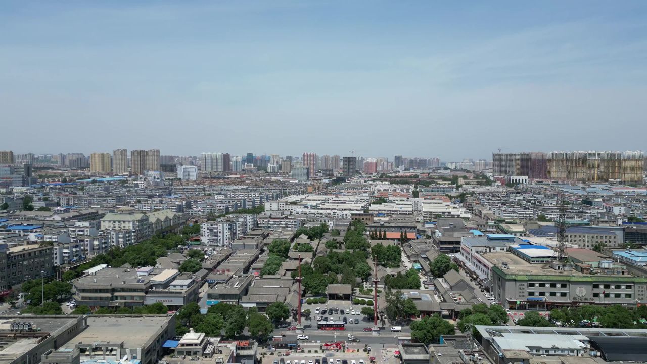 河北保定城市风光航拍