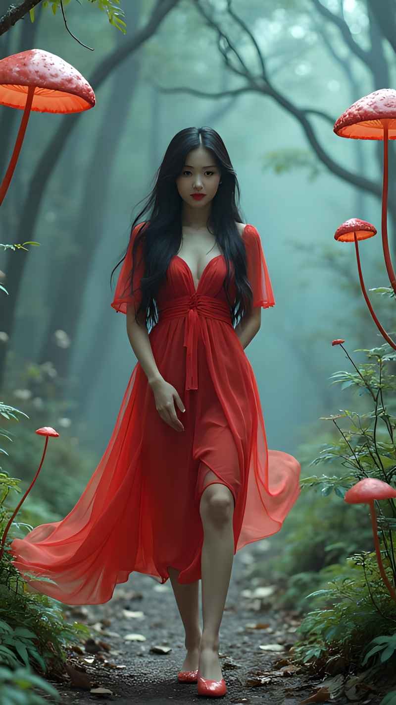 红色女子户外拍摄系列高清艺术视觉 32