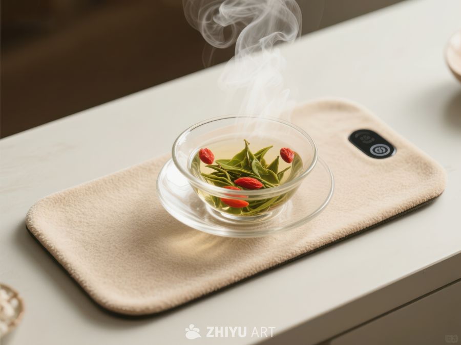 热茶蒸腾，静置桌面 282