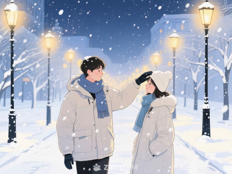 冬夜街头的温馨互动 119