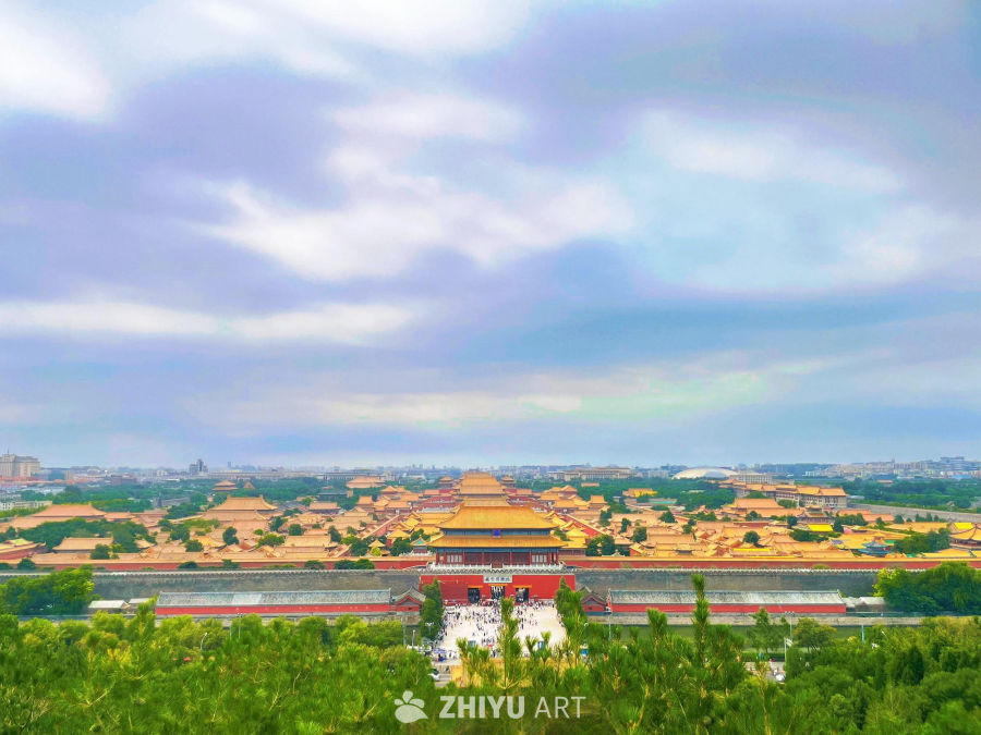 景山公园看故宫博物院