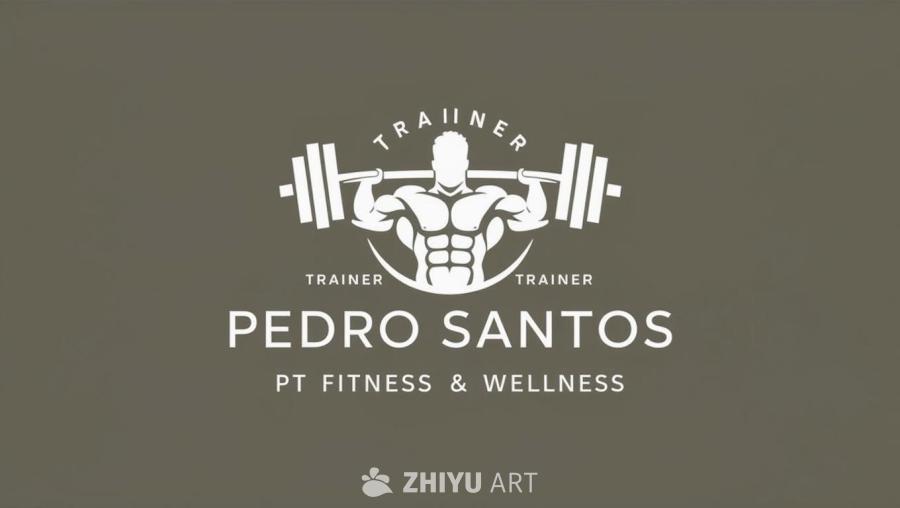 一个圆形标志，设计用于私人教练Pedro Sant