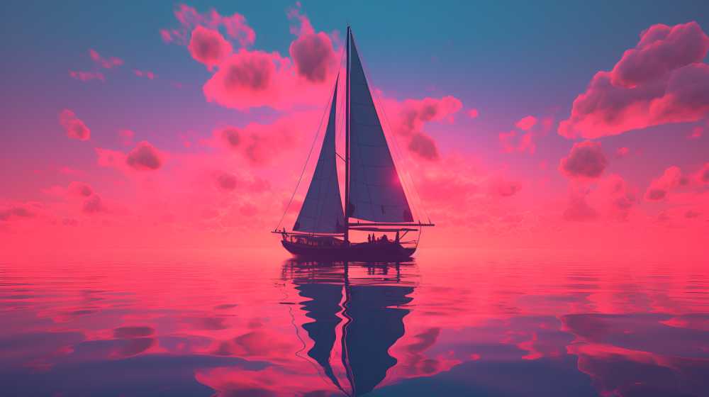 桃红色船只背景