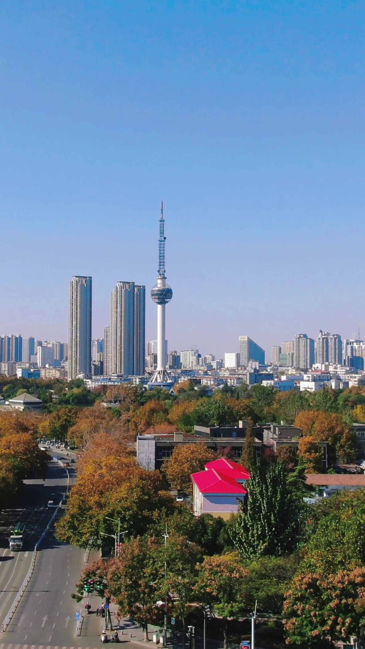 江苏徐州城市风光竖屏航拍