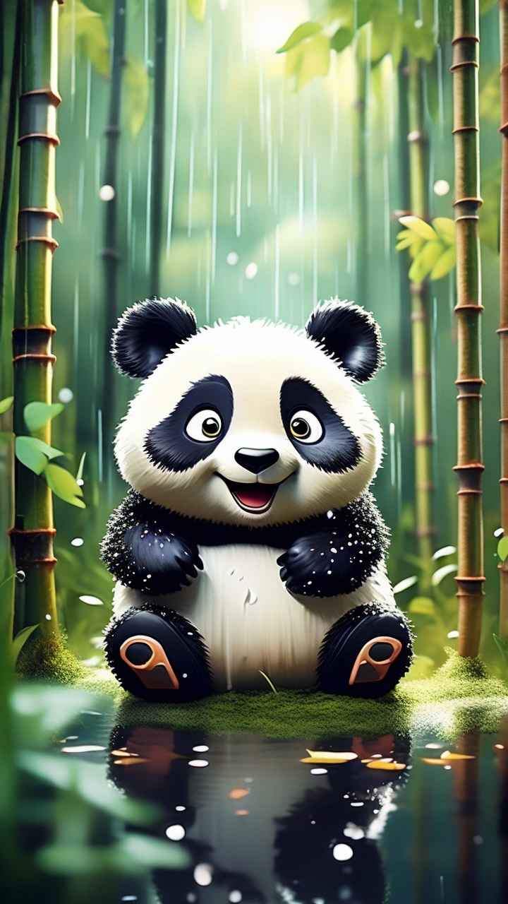 竹林背景雨林熊猫 91