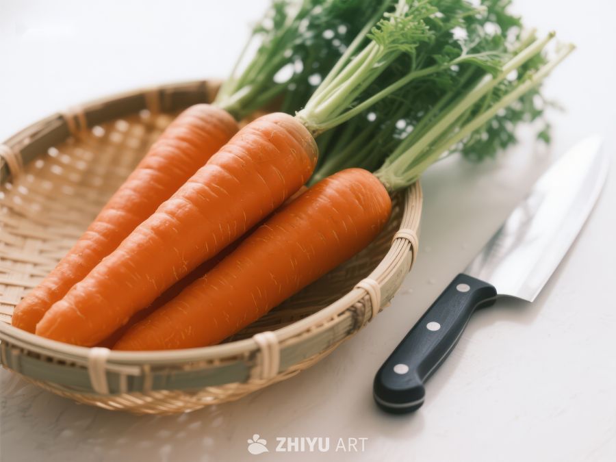 新鲜胡萝卜与刀具静物图 474
