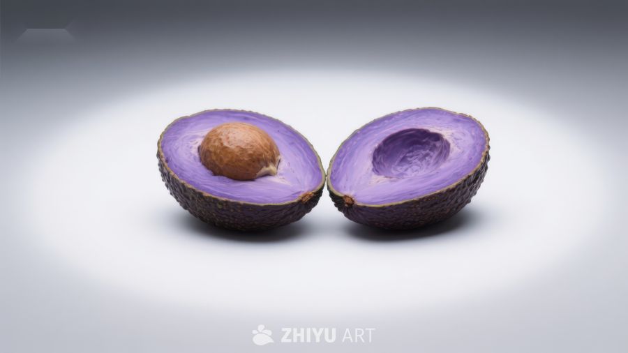 紫色牛油果切面展示