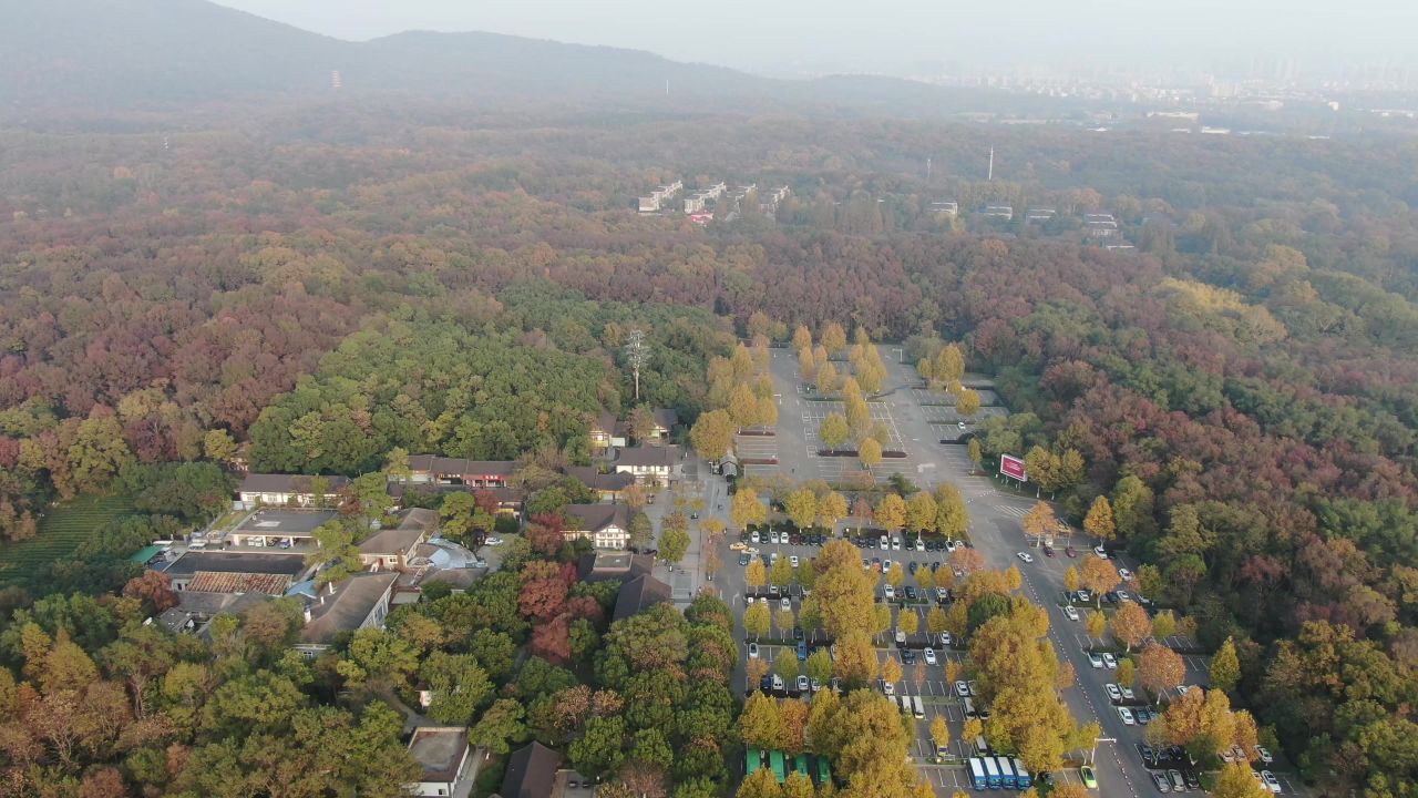 南京钟山秋天航拍