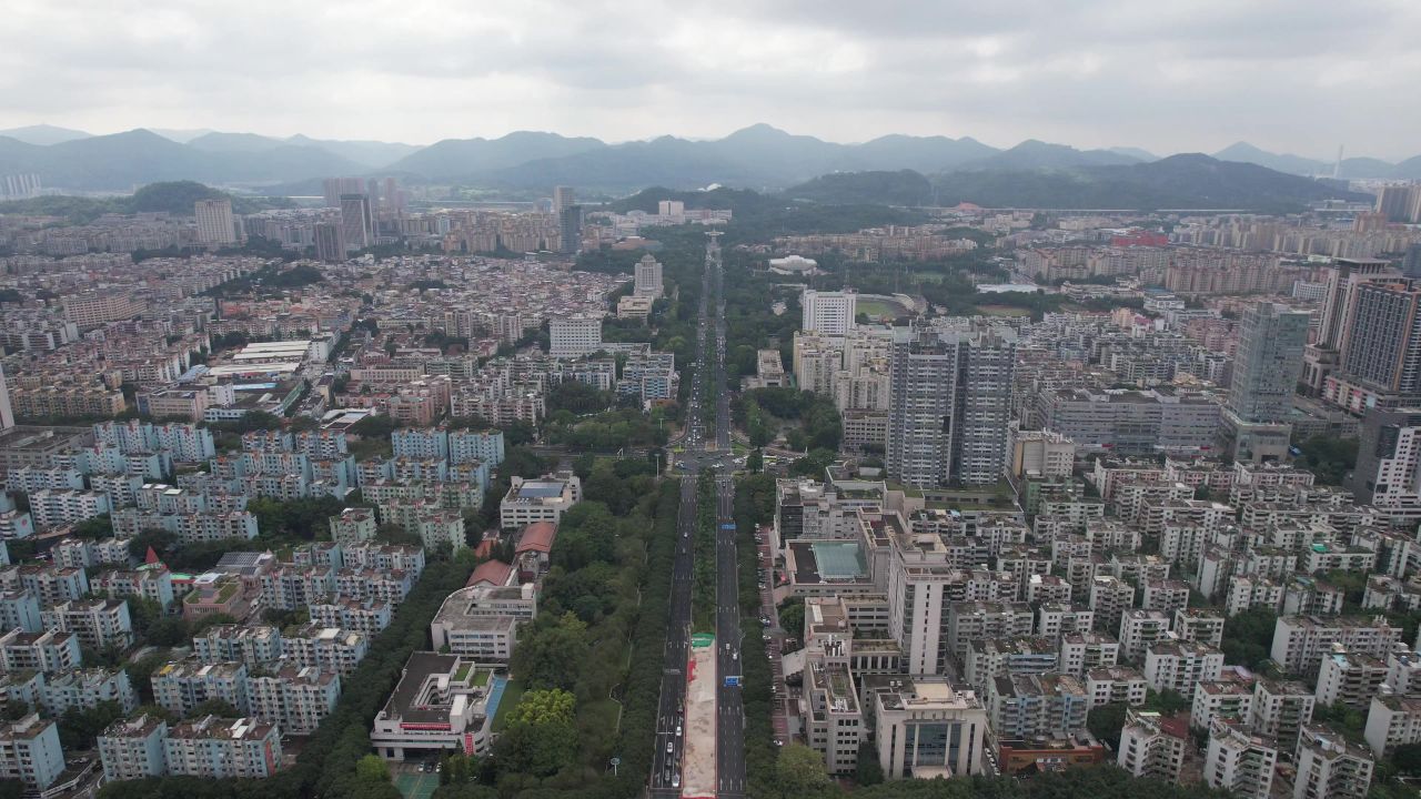 广东中山城市交通航拍