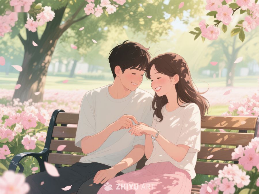公园长椅上的甜蜜情侣 187