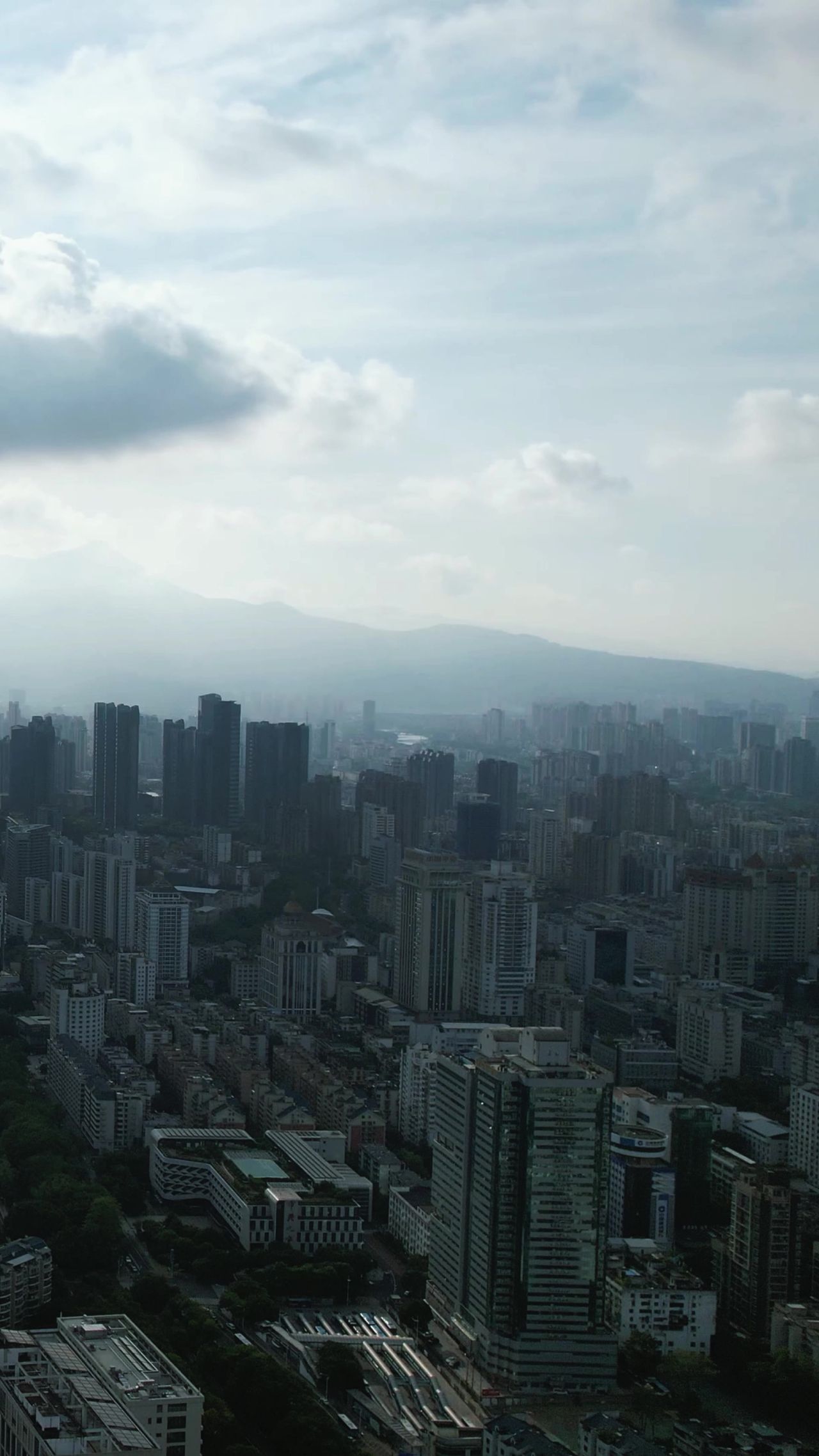 福建福州城市风光竖屏航拍 
