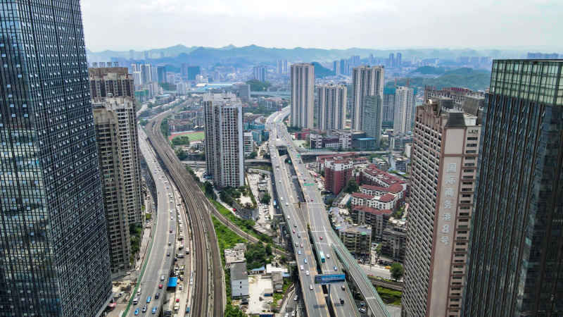 贵阳城市交通航拍