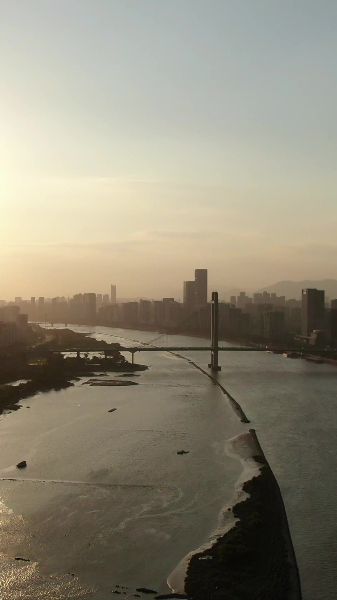 城市航拍福建福州鼓山大桥 