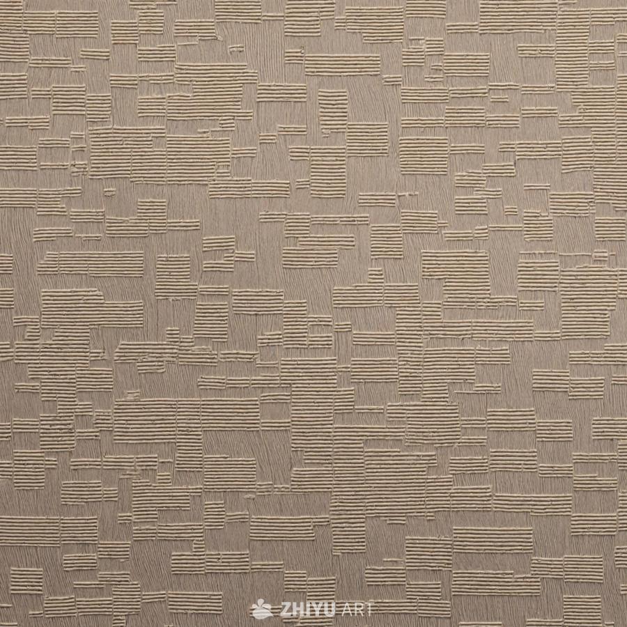 米色织物样本的特写，呈现出独特而复杂的图案。图案由