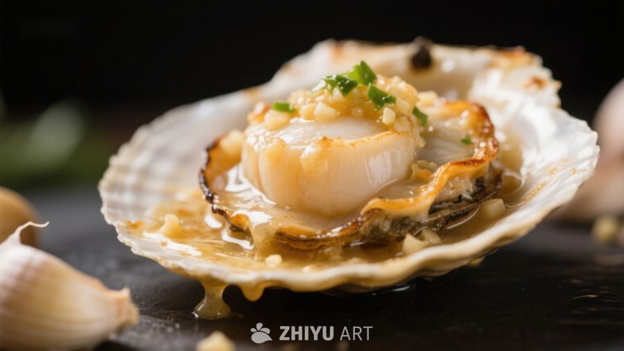蒜蓉烤扇贝，鲜美诱人