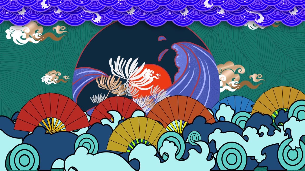 古风背景视频 中国风 意境春天 桃花 水墨 40