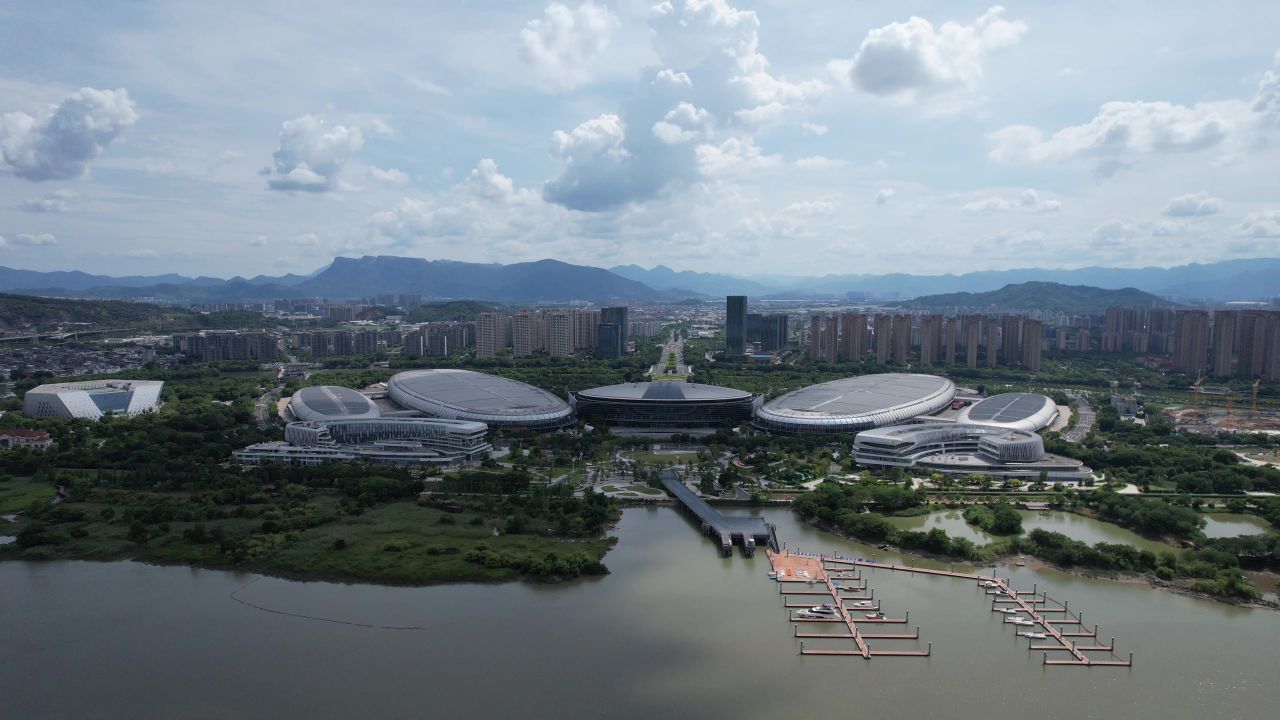 福建福州海峡国际会展中心航拍