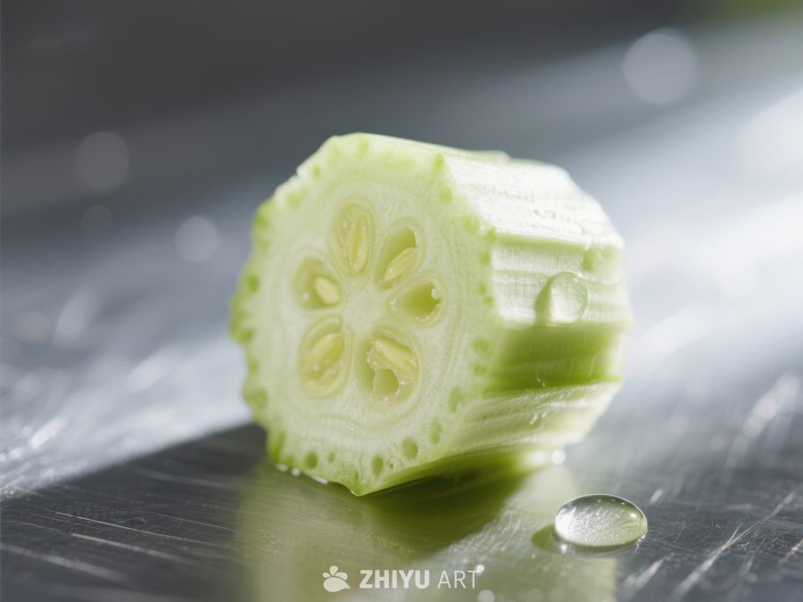 苦瓜切片，清新绿色纹理 155