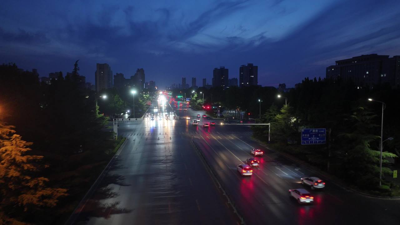 城市夜景航拍