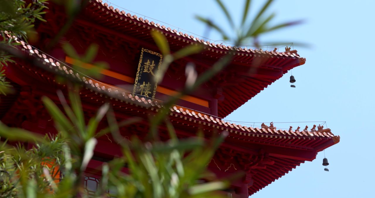 湖南长沙洗心禅寺古典建筑寺庙实拍视频