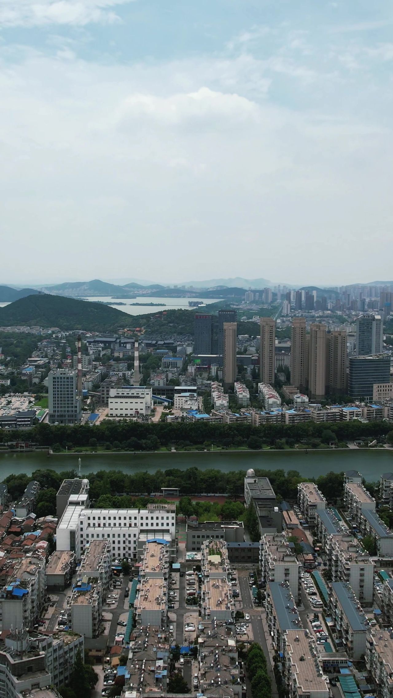江苏徐州城市风光竖屏航拍 