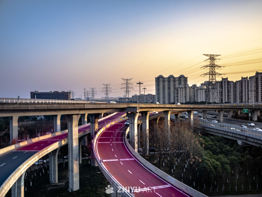 都市高架夕阳景