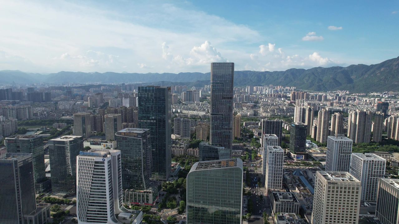 航拍福建福州城市风光