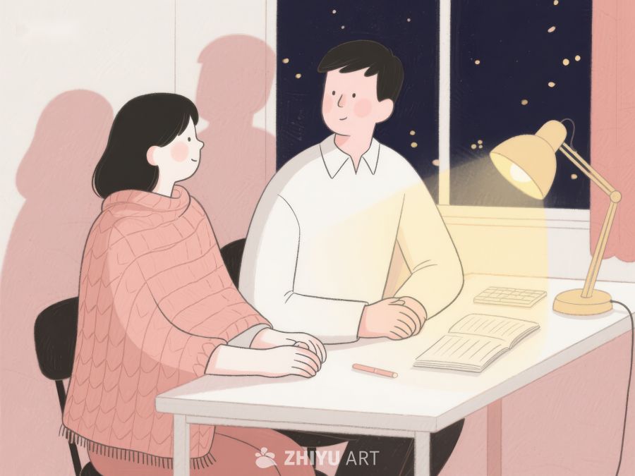温馨夜晚，两人共读 885
