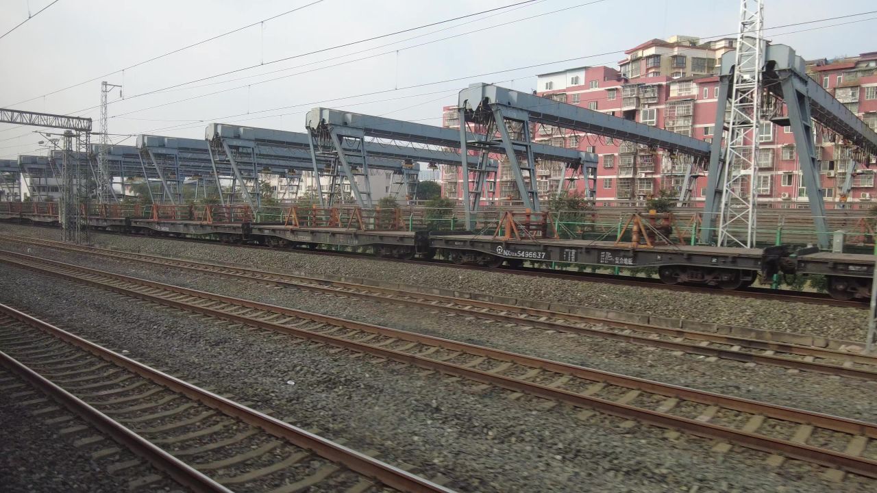 沿途高铁火车窗外风景实拍 