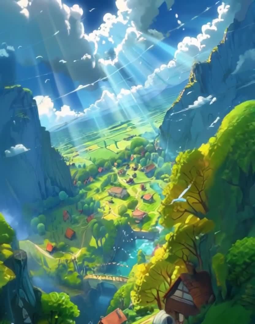 画面展现了一个游戏场景，环绕镜头视角。场景中有云雾