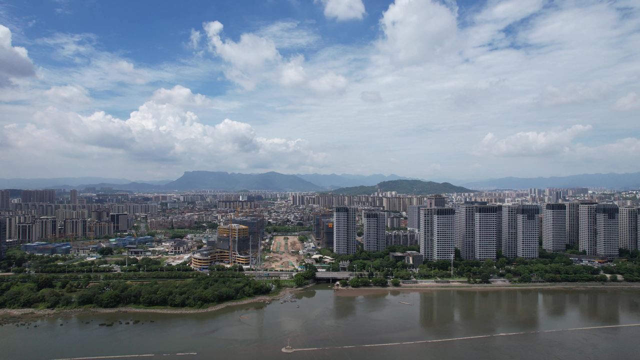 航拍福建福州城市风光