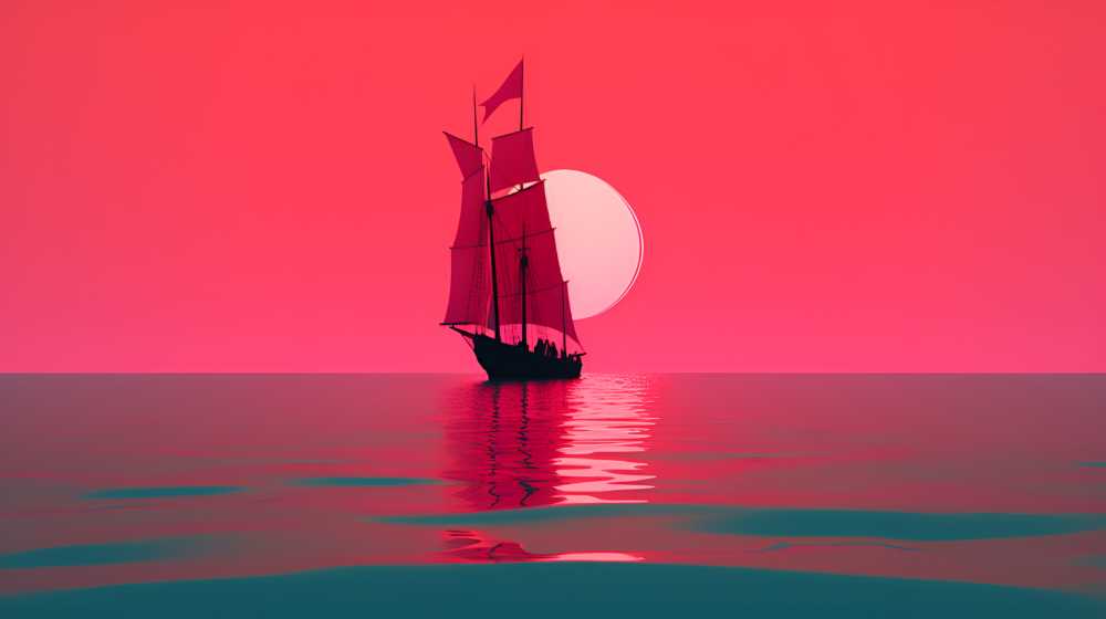 桃红色船只背景