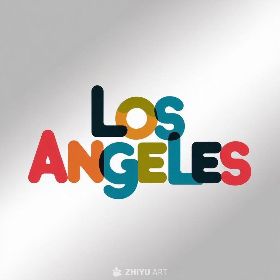 一个抽象的矢量插图，展示了一个写着“Los Ang