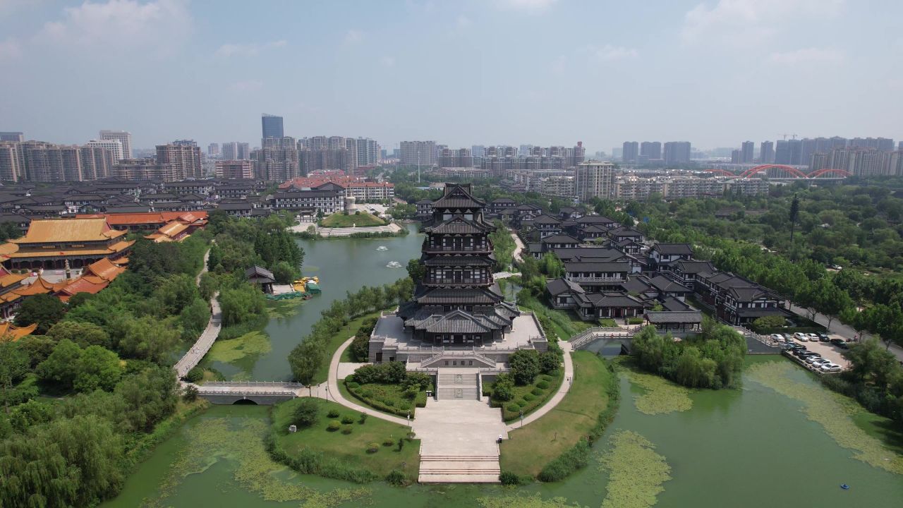 江苏宿迁城市风光旅游景区航拍