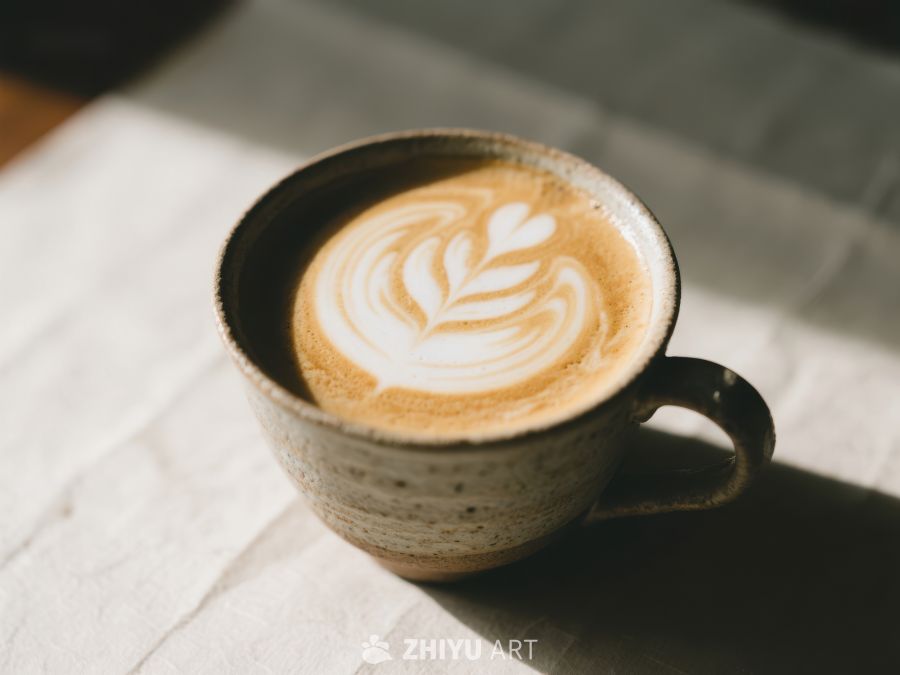 手工艺品杯中的拿铁艺术 236