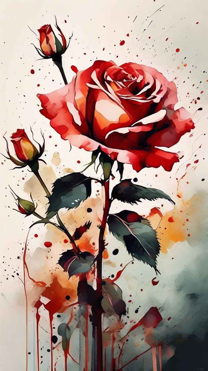 抽象花卉玫瑰插画 33