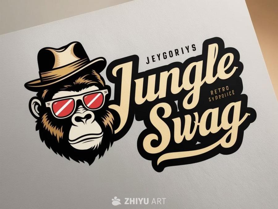 一个品牌标志，上面写着“Jungle Swag”。