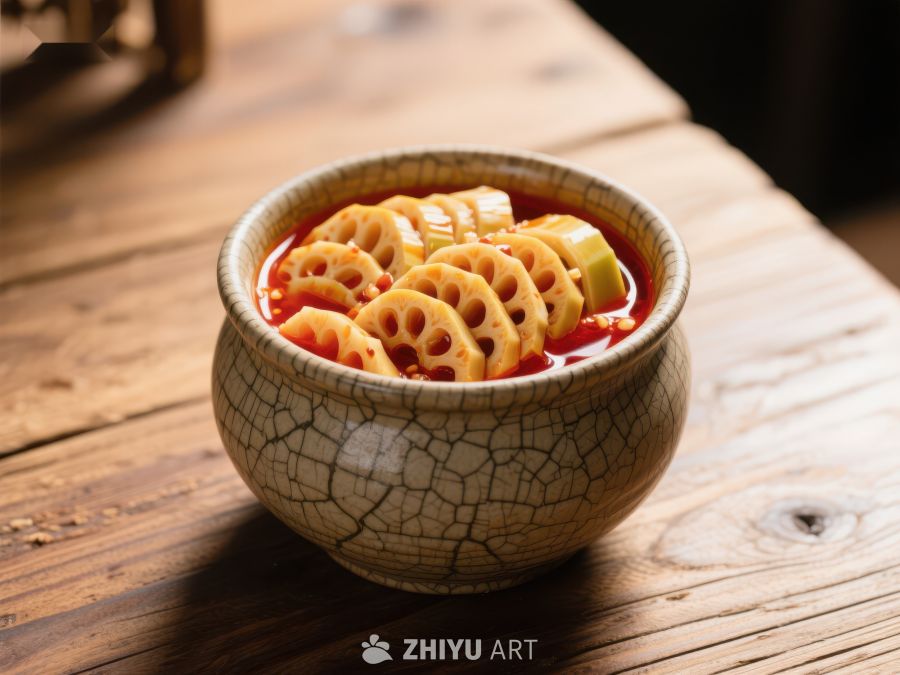 莲藕片泡菜，传统风味美食 810
