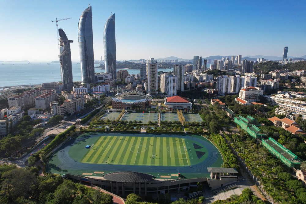 航拍厦门大学建筑景观
