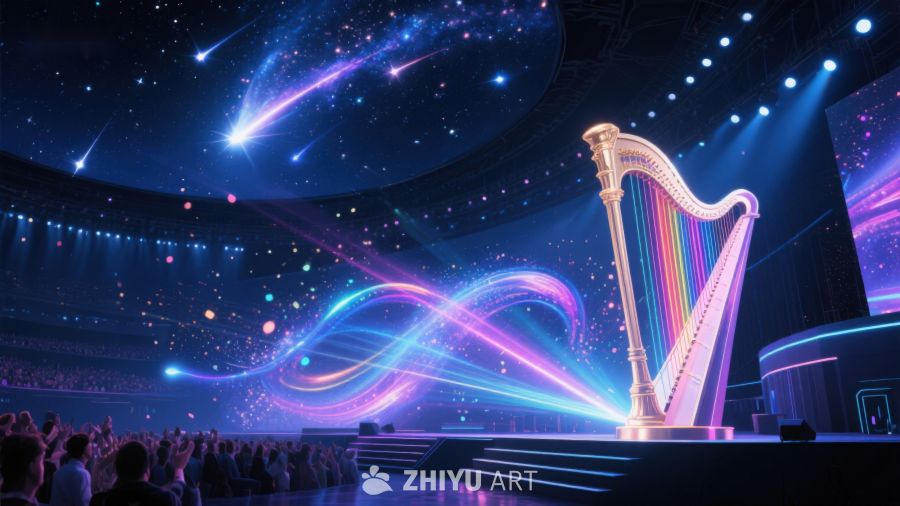 星空下的彩虹竖琴表演 797