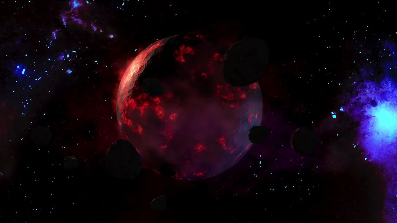 行星岩浆热火山宇宙火空间科学幻想天文学月亮红色外星人