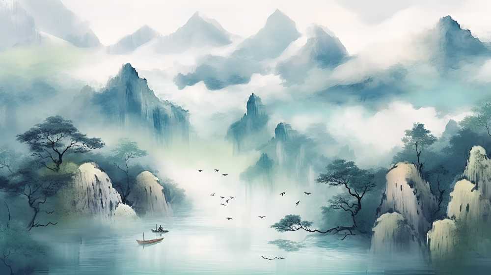 山水画每一幅都是艺术