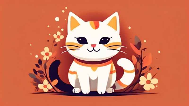 小花猫唯美插画 48