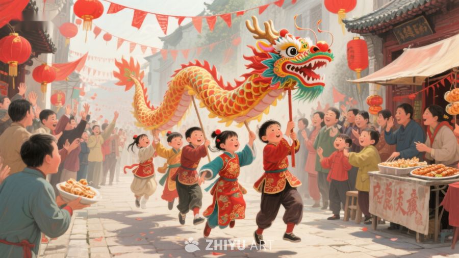 欢庆舞龙，热闹街头迎新春 419