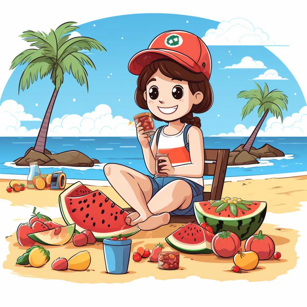 夏季沙滩太阳伞场景