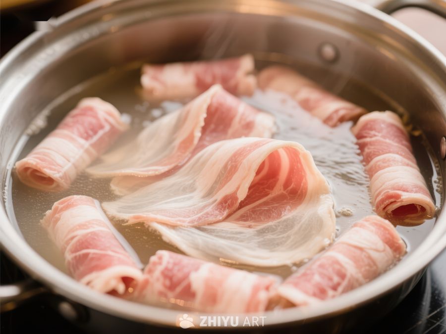 火锅中的肉卷正在煮制 211