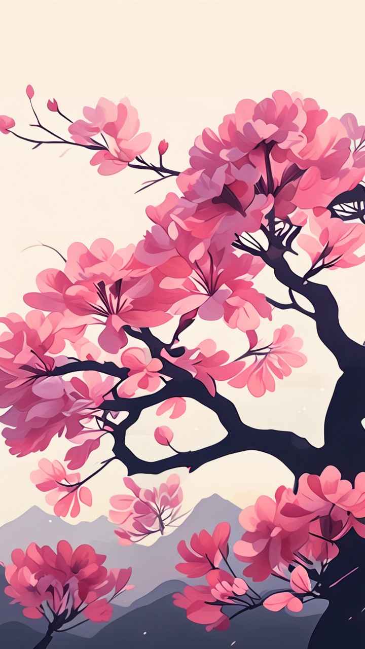 紫荆花扁平插画 1