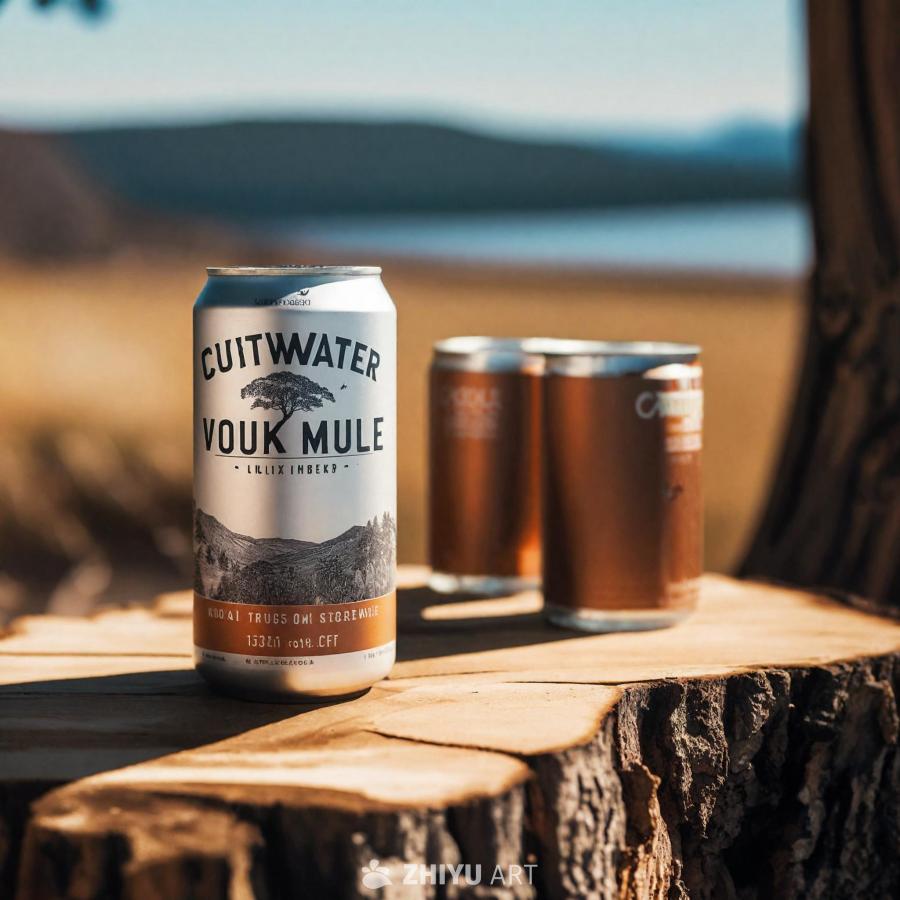 一张Cutwater Vodka Mule罐的特写