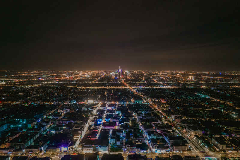 航拍 江苏 苏州 城市 夜景